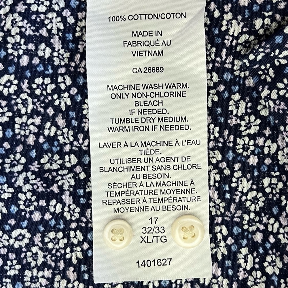 Ben Sherman Men’s Blue & White Long Sleeve Buttoned Shirt Size XL Floral Print - Picture 7 of 9